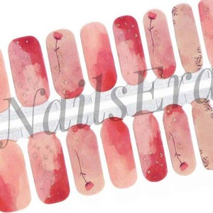 Beige Water Colors Nail Wraps / Nail polish Strips image 1