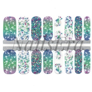 Glittery Mermaids Nail Wraps / Nail  Strips / Nail Stickers