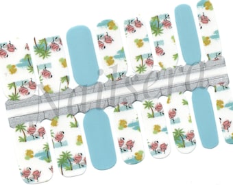 Flamingo Nail Wraps: Easy Application Nail Polish Strips