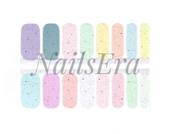 Pastel Egg Nail Wraps / Nail  Strips / Nail Stickers