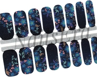 Midnight Fireflies Nail Wraps: Easy Nail Art Stickers