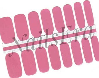 Pegatinas para uñas color rosa empolvado: Adhesivos de fácil aplicación para uñas