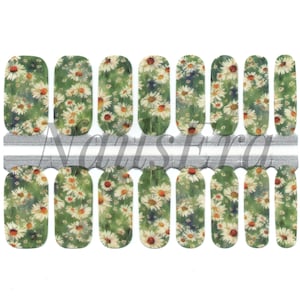 Daisy plains Nail Wraps / Nail Stickers / Nail  Strips