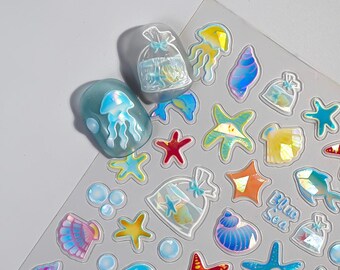Nail Art Stickers Decals Summer Sea life shell Self Adhesive DIY Nails