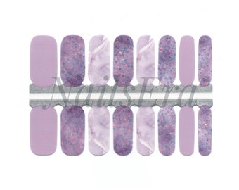 Lilac marble Nail Wraps / Nail  Strips / Nail Stickers