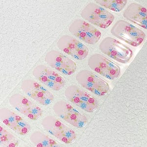 Floral Dip Halbgehärtete Gel Nail Wraps / Nagelstreifen / Nagelsticker