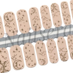 Golden Moon Nail Wraps, Nail Polish Stickers