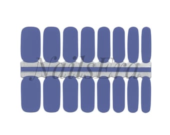 Steel Blue Nail Wraps / Nail Stickers / Nail Polish