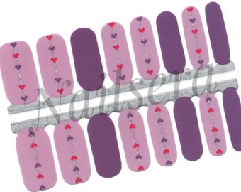 Rosa Valentinstag Nail Wraps: Herz und Karo Nagelsticker