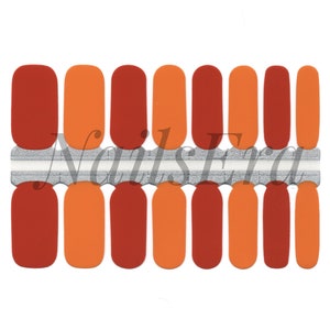 Dark Orange Palette Nail Wraps / Nail Polish Strips / Nail Stickers