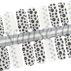 Paw prints Nail Wraps, Nail Strips,  Nail Stickers