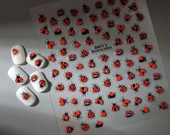 Nail Art Stickers Decals Summer Spring Ladybird Ladybug Self Adhesive DIY Nails