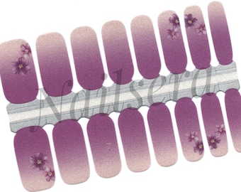 Pearly lilac Nail Wraps / Nail  Strips / Nail Stickers