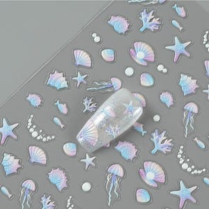 Nail Art Stickers Decals Summer Sea life shell Self Adhesive DIY Nails