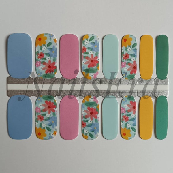 Wildflower Nail Wraps Nail Stickers Nail Polish Strips Nail Decals Nail Art Gift for Women