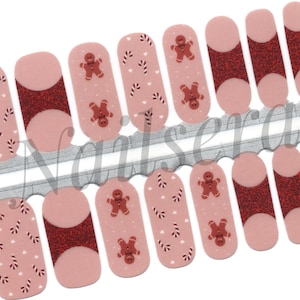 Christmas Nail Wraps: Gingerbread & Candy Cane Nail Stickers