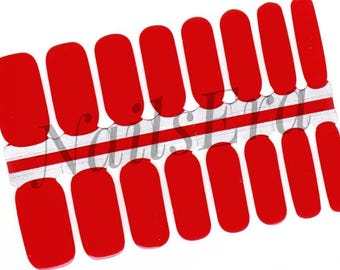 Strawberry Red Nail Wraps / Nail Polish Strips