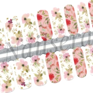 Pink Spring Nail Wraps / Nail  Strips / Nail Stickers