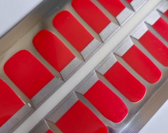 Protège-ongles rouge fraise : Stickers vernis à ongles faciles à poser