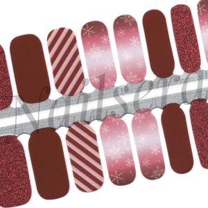 Candy Christmas Nail Wraps: Easy Application Nail Stickers