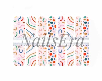 Protège-ongles roses avec frisottis Stickers pour ongles Bandes de vernis à ongles Stickers pour ongles Art d'ongles cadeau pour femme