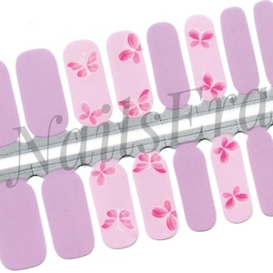 Lilac Butterfly Nail Wraps: Easy Application Nail Polish Strips