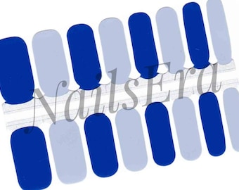Blue Solid Nail Wraps: Easy Application Nail Stickers.