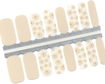 Protège-ongles marguerite simples, bandelettes pour les ongles, autocollants pour les ongles