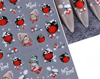 Nail Art Stickers Decals Christmas Self Adhesive Winter DIY Nails