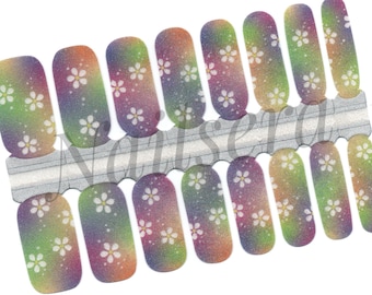 Tiny Daisy Nail Wraps / Nail Stickers / Nail Decals