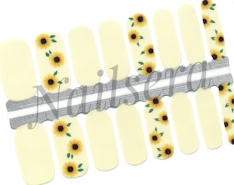 Adesivi per unghie con motivo girasole giallo / Strisce per unghie / Adesivi per unghie.