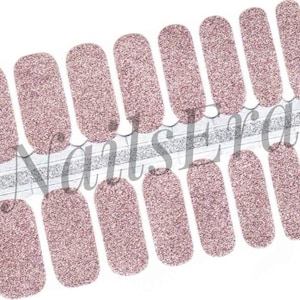 Blush Glitter Nail Wraps / Nail Polish Strips image 1
