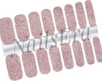 Blush Glitter Nail Wraps /  Nail Polish Strips
