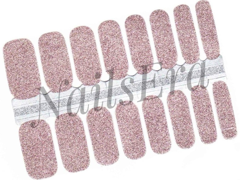 Blush Glitter Nail Wraps / Nail Polish Strips image 1