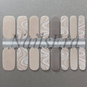 Cappuccino Nail Wraps / Nail Strips / Nail Stickers