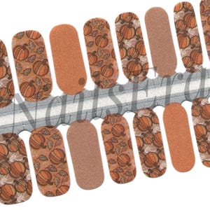Pumpkin Spice Nail Wraps / Nail  Strips / Nail Stickers