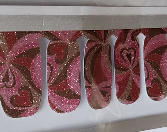 Chocolate Glitter Nail Wraps / Nail Stickers / Nail art / gift for women