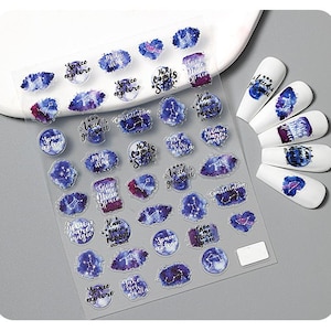 Nail Art Stickers Decals Constellation Summer Flowers Wedding Self Adhesive DIY Nails Decals 5D
