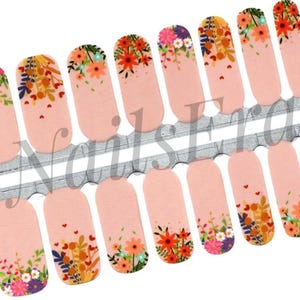 Summer Garden Nail Wraps Nail Stickers Nail Polish Strips Nail Decals Nail Art Gift for Women