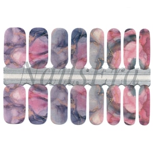 Rose pink marble Nail Wraps / Nail Strips / Nail Stickers