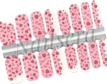 Strawberry Cream Nail Wraps: Easy Application, Long-Lasting Strips