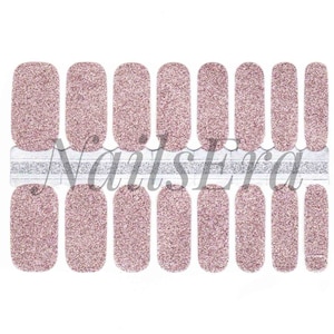Blush glitter nagelfolie / nagellakstrips