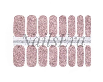 Blush Glitter Nail Wraps, Nail Strips, Nail Stickers, Gift for women