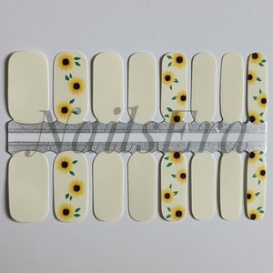 Yellow Sunflower Nail Wraps / Nail  Strips / Nail Stickers