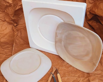 Moules en plâtre pour plaque céramique coulée en barbotine | Fabriquez votre propre poterie artisanale avec la technique de l'argile coulée en barbotine
