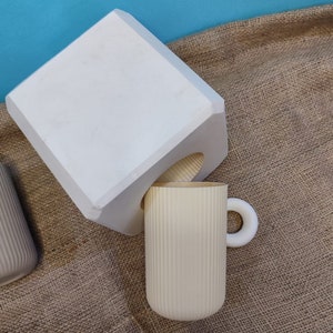 plaster molds for slip casting ceramics, handmade no handle cup-mug plaster mould