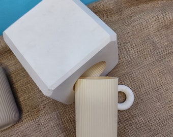 plaster molds for slip casting ceramics, handmade no handle cup-mug plaster mould