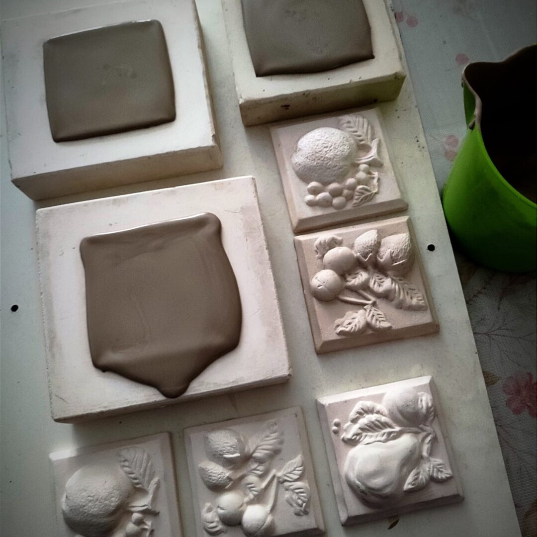 Handmade Ceramic Tile Mold Set Create Unique 3D Fruit Designs With
