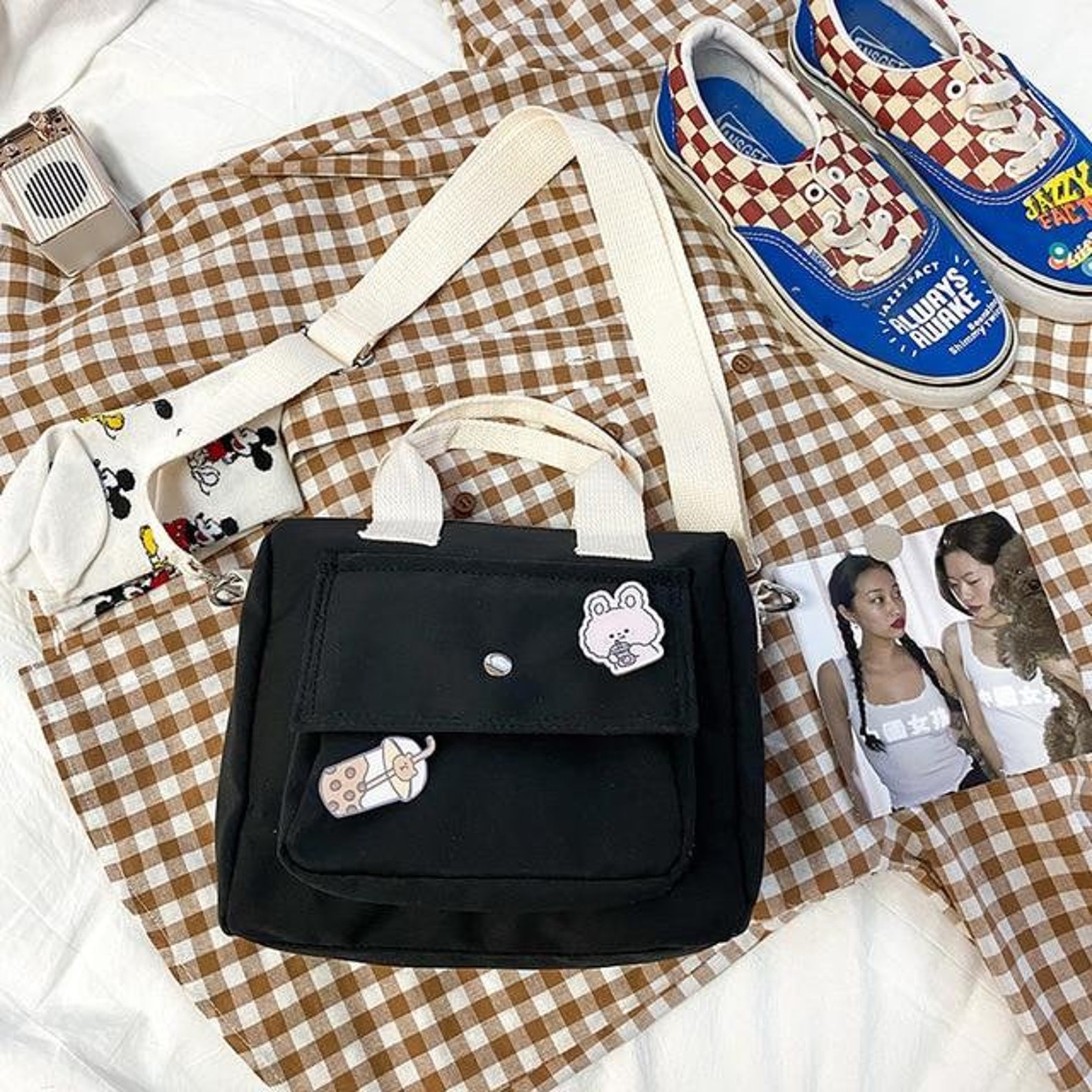 Preppy Style Collage Messenger Bag Soft Girl Aesthetic Etsy