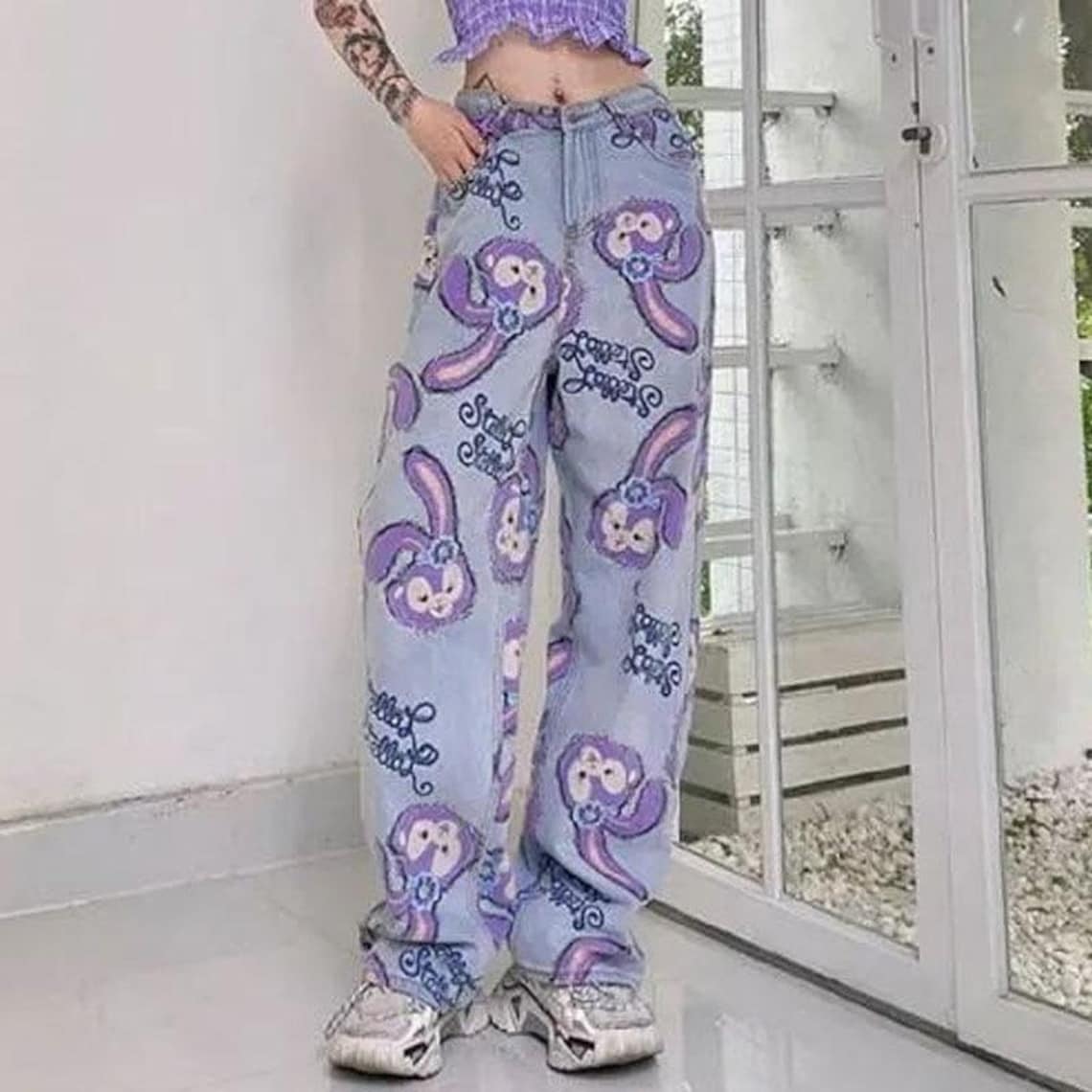 Harajuku Y2K Hippie Straight Pants Retro 80s 90s kpop Etsy